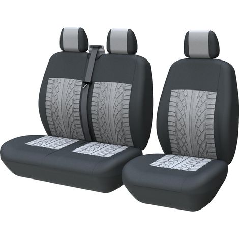 Housse de coussin de siège 1 + 2 places pour voiture et camion, compatible avec Ford Transit, Opel Vivaro, Renault, Berlingo, Toyota Hiace,France,B (1/5)
