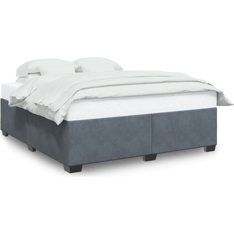 Maison Exclusive - Rám postele bez matrace tmavě šedý 200 x 200 cm samet (1/5)