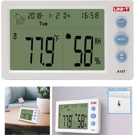 Thermo-hygromètre numérique Mesureur de température/humidité Ut13t A13t