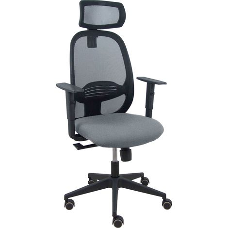 Silla Cilanco negra malla negra asiento bali gris brazo regulable cabecero regulable