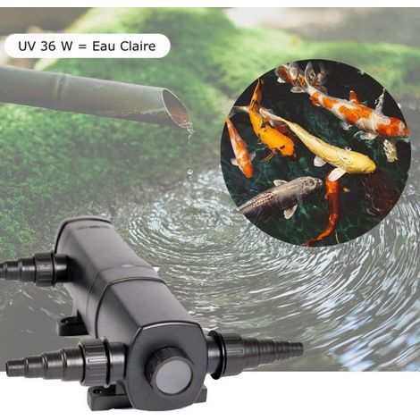 U.V ( Ultra Violet ) Stérilisateur - Clarificateur 36W, Pour Bassins De Jardin De 12 à 15 m³