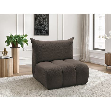 BOBOCHIC - Chauffeuse 1 place sans accoudoir pour canapé modulable AZRA tissu bouclette   Marron