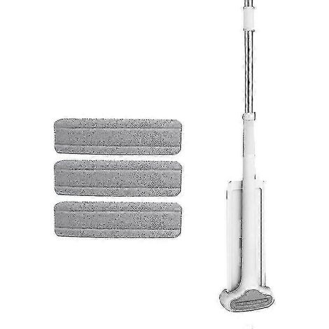 Balai à franges plat AURA Squeeze, lavage mains libres, pour le nettoyage des sols de la cuisine, avec 3 fibres de rechange (1/5)