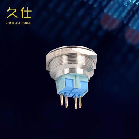 A30-11 Four-Pin Flat Button Metal Push Button Stainless Steel Reset/Self-Locking Button 30mm (1/4)