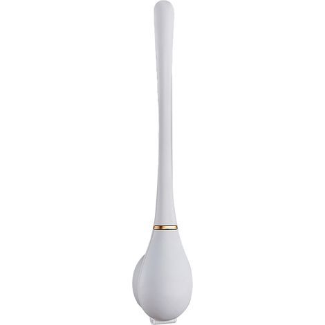 Brosse de toilette en silicone blanc perle, innovante, légère et luxueuse, avec ouverture et fermeture automatiques. Nettoyage en profondeur. (1/5)