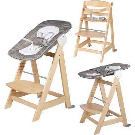 ROBA Born Up 2-in-1 High Chair + Reclining Bouncer - Sternenzauber - From Birth - Natural Wood (1/5)