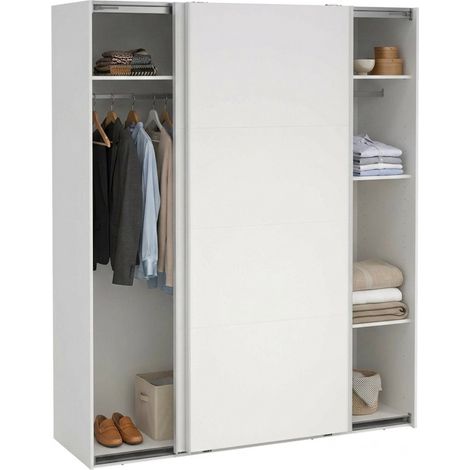 Dmora - Armadio multiuso 2 ante Margot, Mobile multifunzionale, Mobiletto scarpiera, Guardaroba porta scarpe, 179x65 h220 cm, Bianco