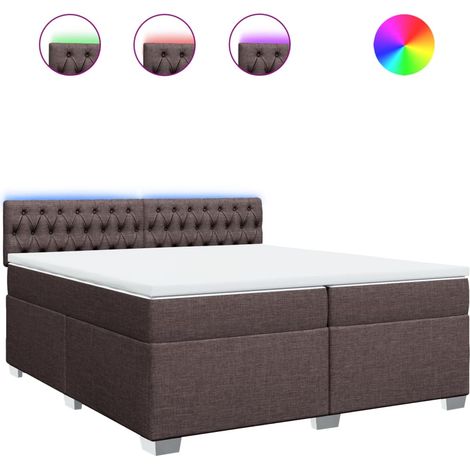 Maison Exclusive - Giroletto a Molle con Materasso Marrone Scuro 200x200cm Tessuto (1/5)