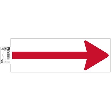 Exacompta - Ref. 67116E - 1 striscia adesiva Forma "freccia" rossa su sfondo bianco - In PVC antiscivolo e resistente ai raggi UV - Dimensioni pannello: 30 x 10 cm (1/3)