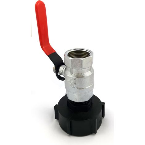 Raccord S60x6 - vanne à boisseau sphérique en laiton chromé sortie femelle 1 pouce (1/2)