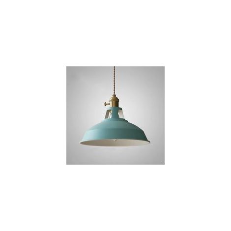 Lampada a sospensione industriale, plafoniera retrò E27, illuminazione decorativa, lampadario vintage in metallo, per cucina, camera da letto, sala da pranzo (blu) - Crezuo