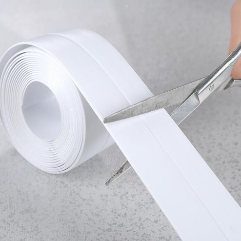 Weißes Silikon-Dichtmittel für Badezimmer, Badewannen und Ecken, wasserdichtes Klebeband, schimmel- und wasserabweisend, weiches Klebeband, geeignet für Küche, WC und Ecken (1/5)