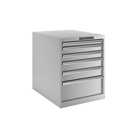 Cajonera con 6 cajones A x P x H 564 x 724 x 700 mm gris