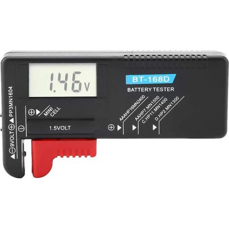 Universeller digitaler LCD-Batteriespannungstester für AA/AAA/C/D/9V/1,5V-Knopfzellenbatterien BT-168D (1/5)