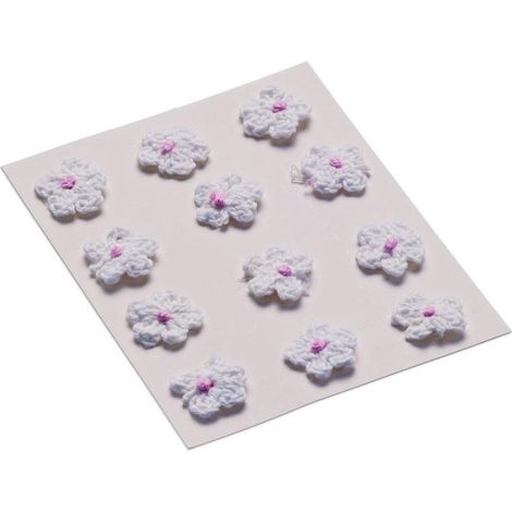 Fleurs décoratives blanches de 18 mm, lot de 12
