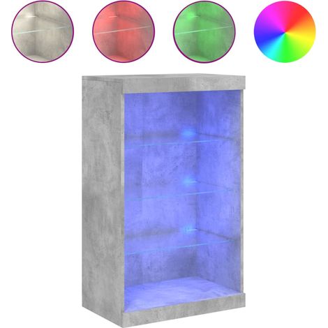 Maison Exclusive - Aparador con luces LED gris hormigón 60,5x37x1 (1/5)