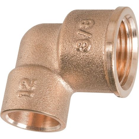 Raccord laiton coudé 90° à souder - F 3/8' - diamètre 14 mm - 90GC