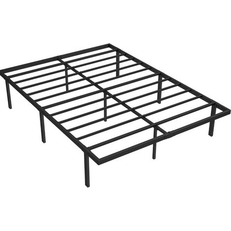 CHICFURN Estructura de cama de metal negro 140 x 200 cm con almacenaje bajo la cama (1/5)
