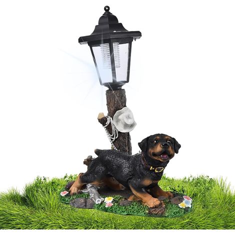 Statue de Chien, Statue de Chien avec lumière Solaire - (1/5)