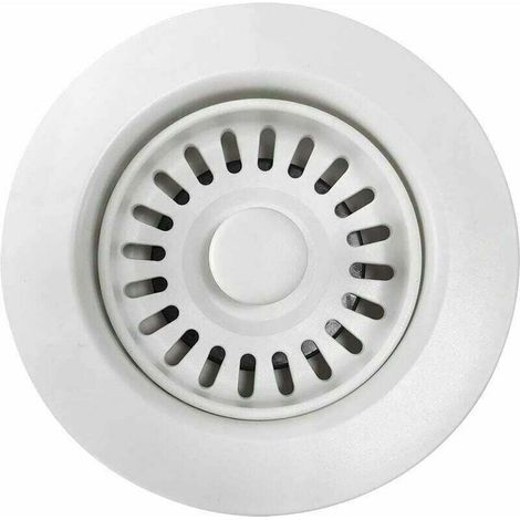 Bonde d'Évier de Cuisine en Polymère Blanc avec Filtre à Panier Amovible, Pour Ouvertures de Vidange de 4.5 cm. (1/5)