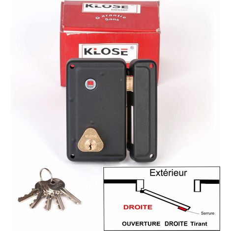 Serrure Monopoint en Applique à Fouillot Verticale 130 x 75 mm - ( idem JPM CISA ) 3 clés 45mm - Droite (1/2)
