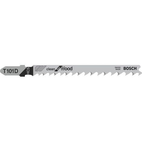 Bosch 100x Lame de scie sauteuse T 101 D Clean for Wood - 2608637877