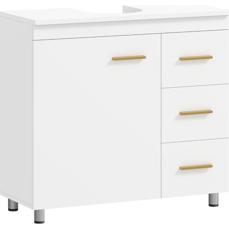 Mobile lavabo bagno bianco in MDF e truciolare, 70 x 30 x 65 cm, MODENUIT (1/5)
