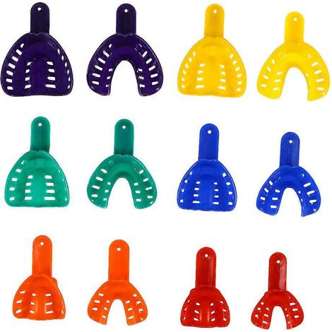 Lot de 6 gouttières dentaires jetables colorées, matériaux dentaires, gouttière double arcade (1/2)