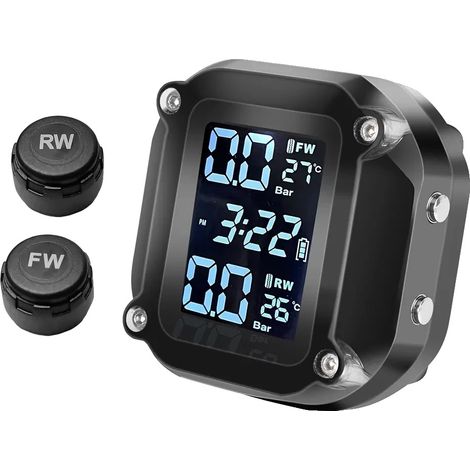 Sensor inalámbrico de presión de neumáticos para motocicleta, pantalla digital, fácil instalación, M5 externo (1/5)