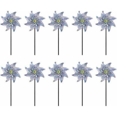 Reflektierende Windmühle, 10er-Packung, Vogelabwehr, für Garten, Obstgarten, Hof (1/5)