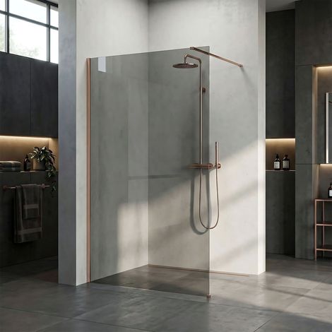 PARED DE LA DUCHA REA FLEXI GREY BRUSH COPPER 130 GREY