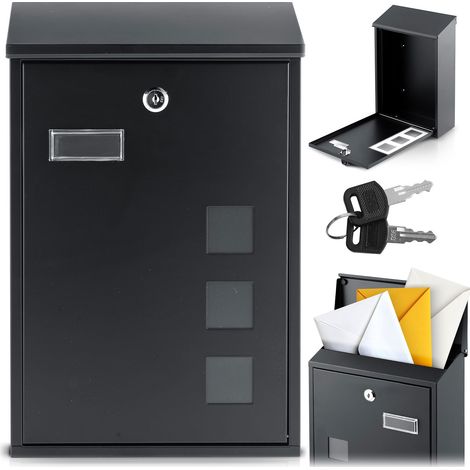 Briefkasten 39x25,5x12 cm schwarz HM-864