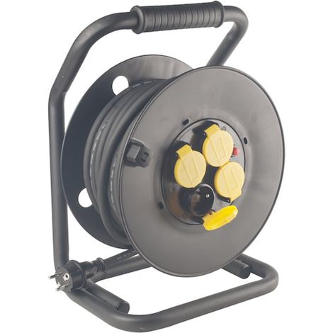 Enrouleur de câble électrique avec 4 prises - 25 m - H07RN-F 3G2,5 - FIRST