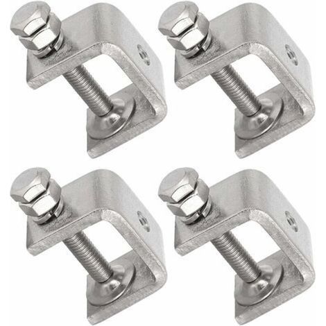 4 Pieces 304 Stainless Steel U-Shaped Clamps C-Shaped Vise Woodworking Clamps Heavy-Duty C-Shaped Clamps with Wide Jaw Opening (1/5)