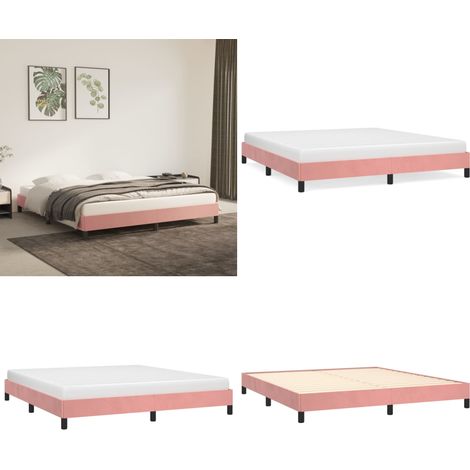 Bettgestell Rosa 180x200 cm Samt - Samtbettwäsche - Rosa Bettgestell - Doppelbett Gestell - Boxspringbett - Bettrahmen - Home & Living (1/5)