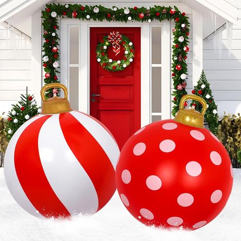 Boule De Noël Gonflable - 60 cm - En PVC - Pour Décoration Extérieure Jardin Terrasse - 1 Pièce (1/5)