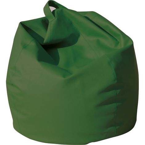 Poltrona a Sacco Pouf in Similpelle Verde Avalli