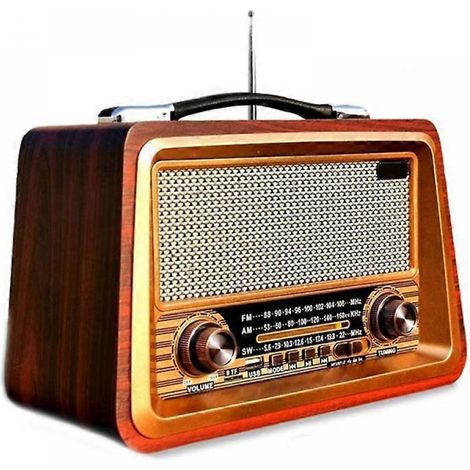 Portable Retro Radio with Wireless Bluetooth Speaker, AM/FM Stereo Radio Receiver, USB, TF, AUX and MP3 Connection, Classic Model