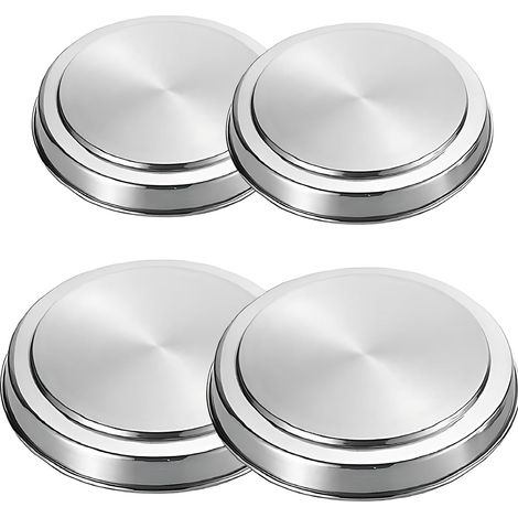 Set di 4 copripiano cottura in acciaio inox, ideale per piani cottura elettrici, salvaspazio sul piano di lavoro della cucina, finitura argento spazzolato (17/21 cm) (1/4)