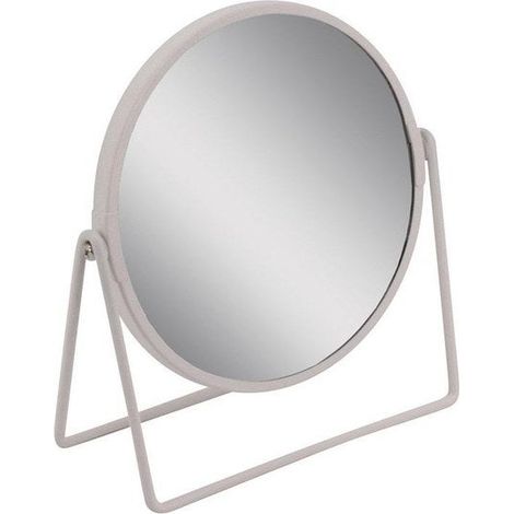 Miroir grossissant x 2 rond à poser, H.16 x l.16 x P.8.5 cm, Basic blanc