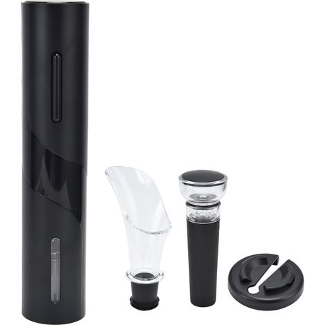 Ouvre-bouteille Électrique - Aérateur Vin - Bouchon Sous Vide - Fonctionne sur Piles AA - 5 à 7 Secondes - Noir (1/5)