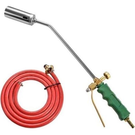 Lance-flammes GPL, torche lance-flammes robuste en acier inoxydable avec système de commande à double interrupteur, longueur de 40 cm, adapté aux applications de cuisine à domicile et en extérieur (1/5)