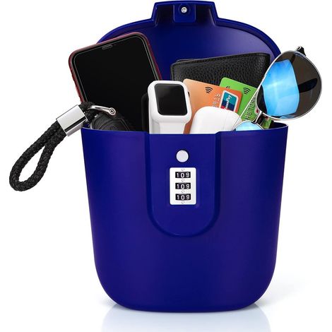 Filiyano-Coffre-fort antivol - Coffre-fort de voyage portable avec serrure à combinaison pour la plage, le camping, les voyages (Bleu) (1/5)