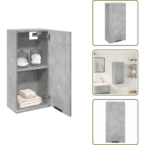vidaXL Wand-Badschrank Betongrau 32x20x67 cm (1/5)