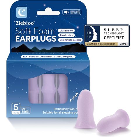 bouchon d'oreille, design ergonomique, 36 dB SNR, bouchons d'oreille hypoallergéniques antibruit pour bloquer le ronflement, voler, étudier, travailler