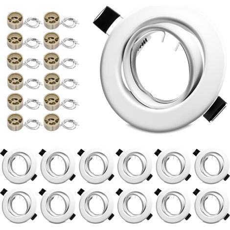 Lot de 12 Projecteurs Encastrables GU10, Cadre Blanc Mat (1/5)