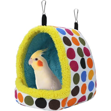 Hamac pour oiseau perroquet, nid douillet en peluche chaud pour l'hiver, adapté aux conures, inséparables, perruches et calopsittes, accessoires de cage (grande taille)