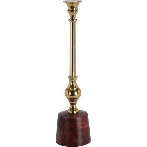 PORTA CANDELA BASE IN LEGNO 36CM DECORAZIONI CASA NATALE CANDELE