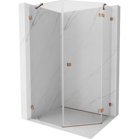 Mexen Lunar Fünfeck-Duschkabine, schwenkbar rechts, 90 x 100 cm, transparent, Roségold - 831-090P-100L-60-00-P (1/5)