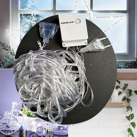 XICHAO - String Lights 30M 300 LED Lights with Remote Control, Waterproof 8 Light Modes (WHITE), Romantic Decoration Warm White Lights Bedroom Garden Yard Party Wedding DIY (1/5)